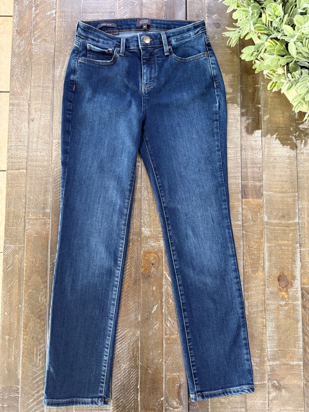 NYDJ Sheri Slim Petite Jeans Size 4P Dark Wash Lift Tuck